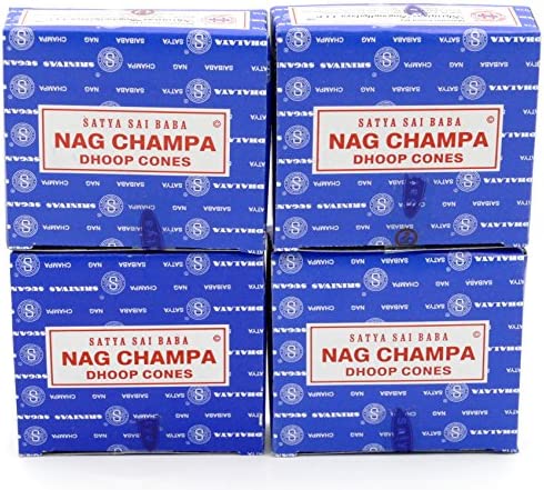 Satya Nag Champa Conos de incienso, 12 conos x 4 paquetes