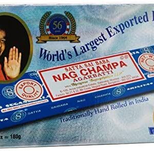 Incienso Nag Champa, 15 g, Satya, Lote de 12 recipientes