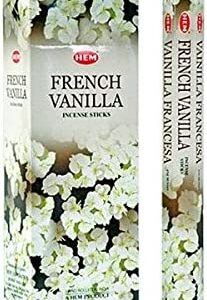 Varitas de Incienso de Vainilla Francesa Marca HEM. Caja con 6 paquetes y un total de 120 Varitas de Incienso
