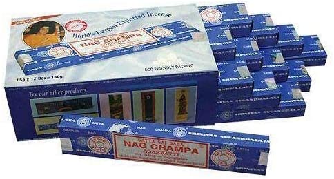 Nag Champa - Varitas de incienso de la India, 15 g, 6 boites